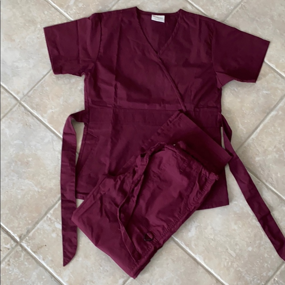 All Heart Burgundy Scrub Set (Small)
